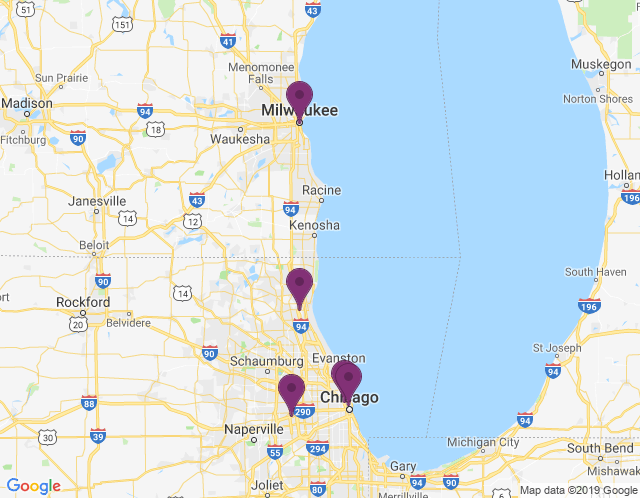 Map of Chicago Showroom