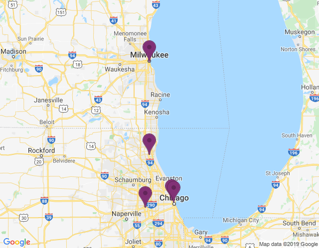 Map of Chicago Showroom