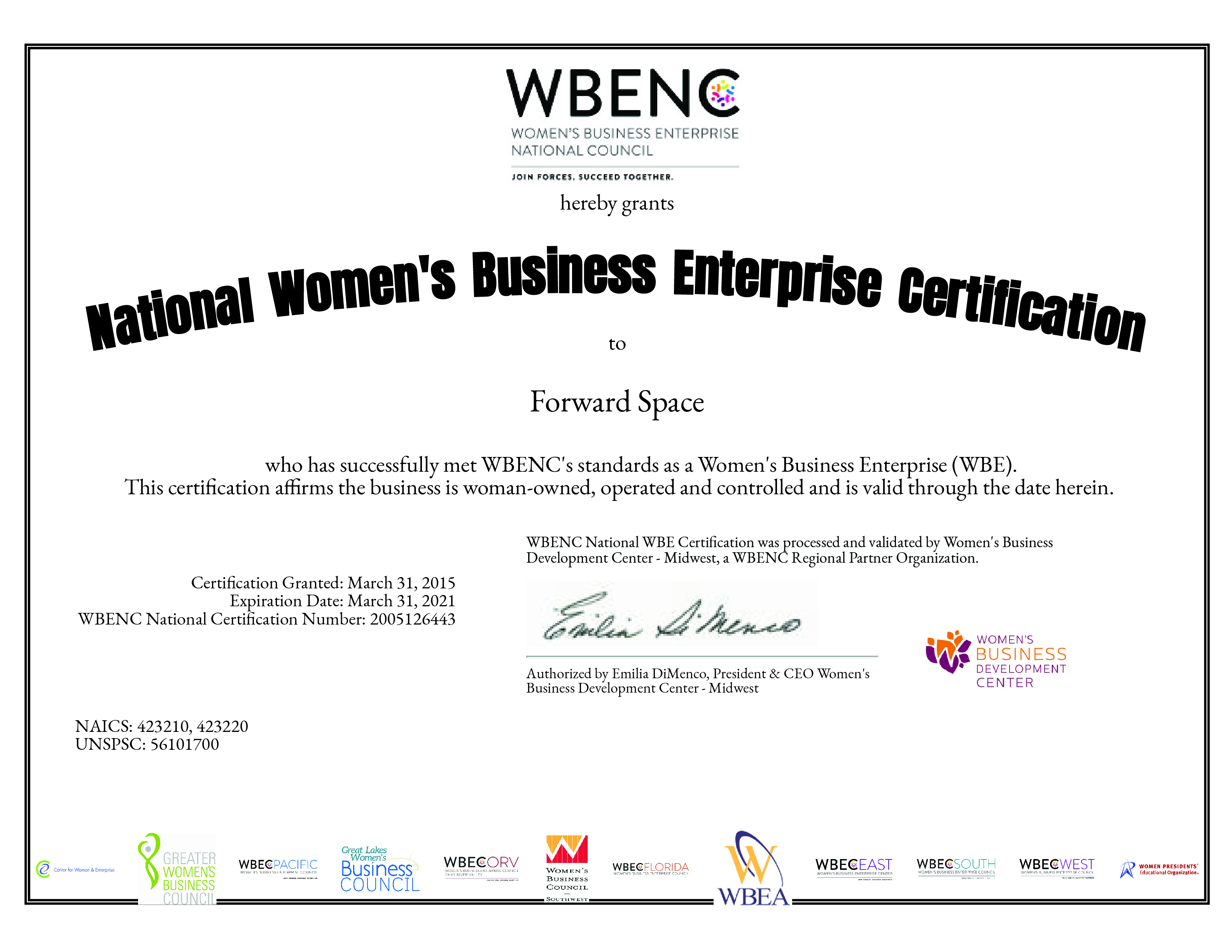 Woman Owned Business Certification Forward Space