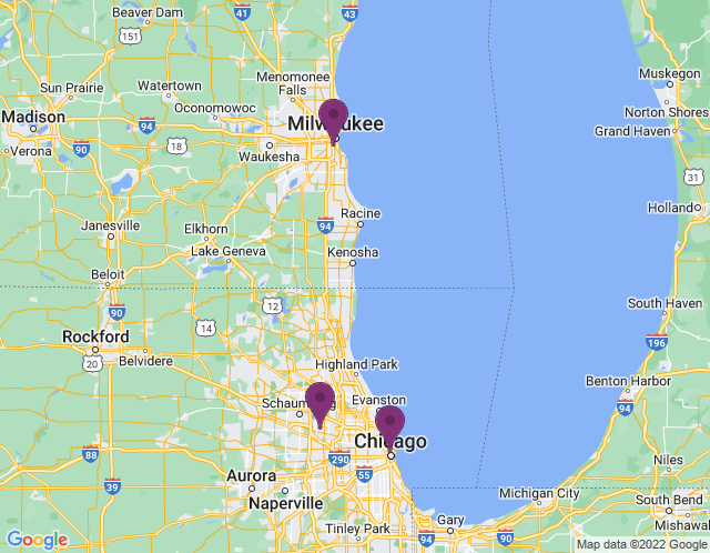 Map of Milwaukee Showroom – (appointments are encouraged)